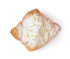 Tasty sweet croissant isolated on white background