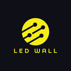 led lights and led wall logo design vector