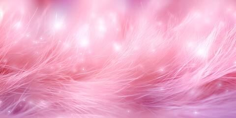 Pink blurred tinsel and lights abstract background 