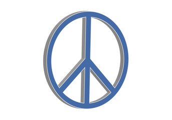 Símbolo de la paz en 3D en azul y gris 