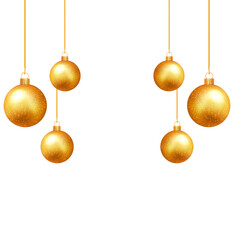 Golden christmas ball for christmas tree decoration ornament transparent png for social media poster and banners.