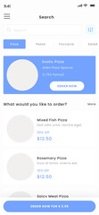 Fast Food and take away, delivery food, Pizza Restaurant Blue Mobile App Ui Kit Template