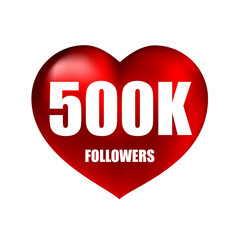 500K followers to friend influencing, vector art illustration.