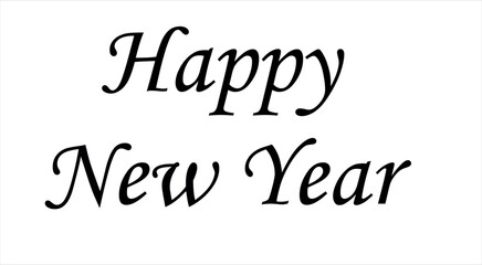 Happy New Year Handwritten Inscription Hand Drawn Lettering Stock Illustration