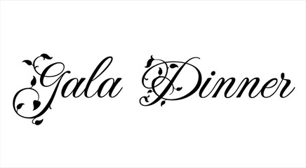 Fototapeta premium Gala Dinner Handwritten Inscription Hand Drawn Lettering Stock Illustration