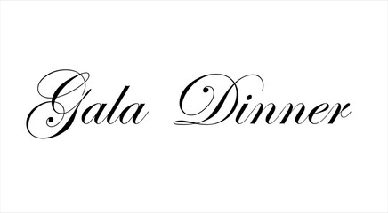 Gala Dinner Handwritten Inscription Hand Drawn Lettering Stock Illustration
