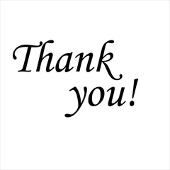 Thank You Handwritten Inscription Hand Drawn Lettering Stock Illustration