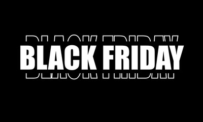Black friday typographic text banner, vector art illustration.