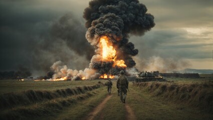Fototapeta premium Bilder des Krieges, gen ai