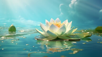 A Single Water Lily Pad with a Golden Color in Lily Pad Dreams
