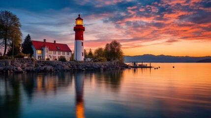 Photograph of the Lindau Lighthouse in Germany