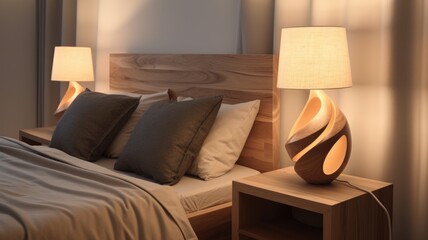 Bedside lamps casting a gentle and soothing glow, perfect for creating a relaxing ambiance in bedrooms