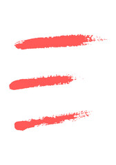 Strawberry brush set on white background. Paint strawberry brush stroke.