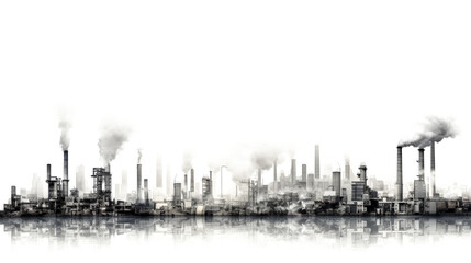 Obraz premium The factory smokestacks belch pollution and smog into the air, causing harm to the environment and nearby communities.
