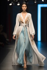 Naklejka premium Fashion Model on Runway.