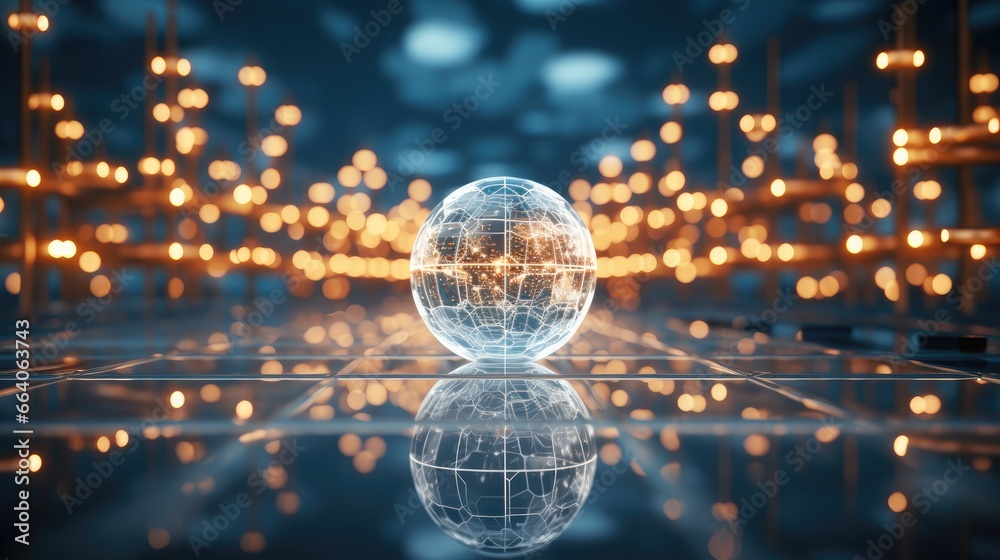 Poster global network, abstract data background.