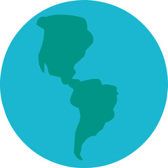 Minimalist American continent map icon