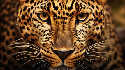 olhar de leopardo  - obrazy, fototapety, plakaty