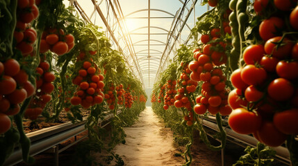Tomates frescosem plantação  - obrazy, fototapety, plakaty
