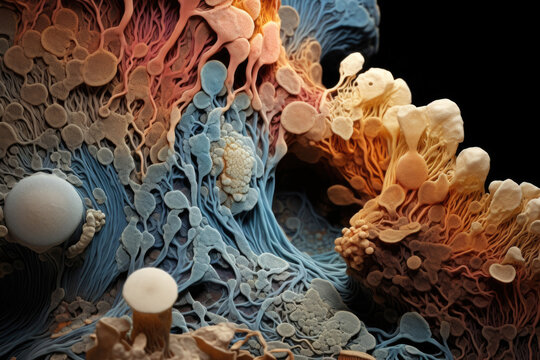 Graphic representation of probiotics aiding in food digestion process
