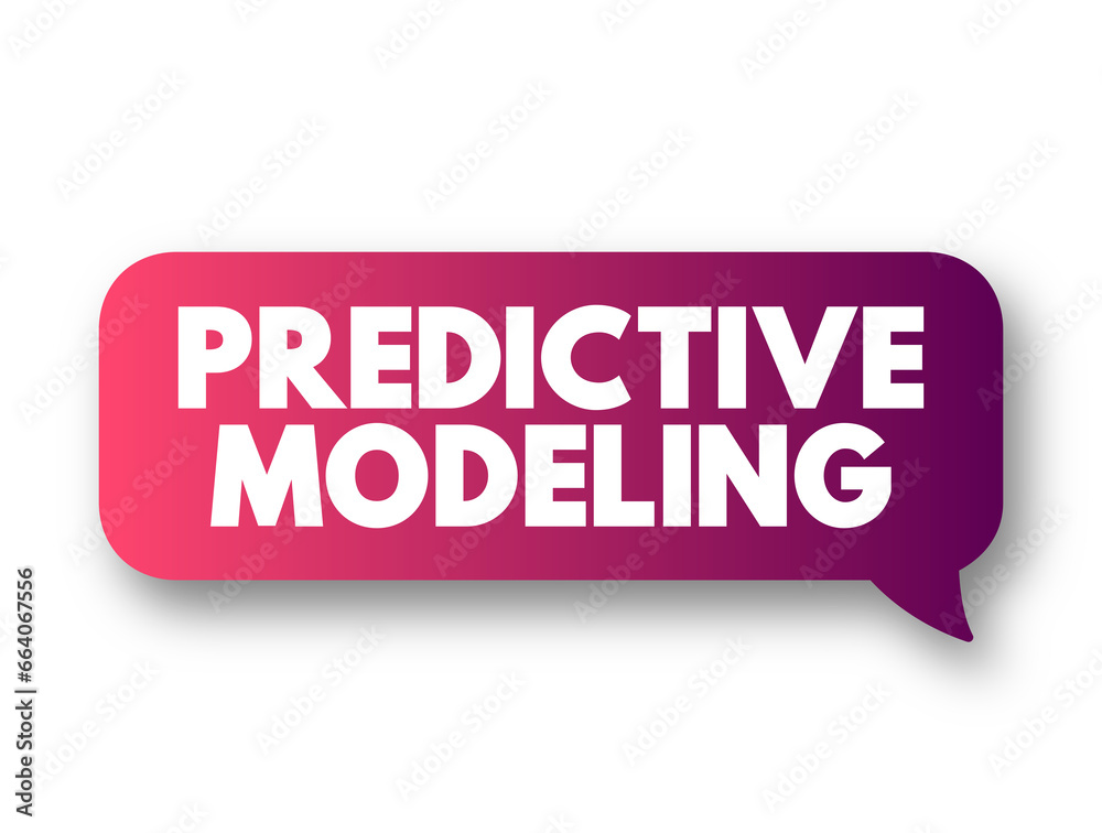 Poster predictive modelling - uses statistics to predict outcomes, text concept background