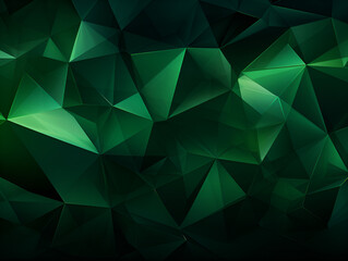 Fototapeta na wymiar Dark green triangle mosaic abstract background design
