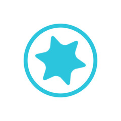 Torx, screw head icon on white background. Symbol. From blue icon set