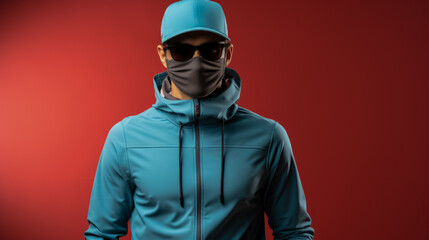 Trail running thermal attire for winter endurance isolated on a gradient background 