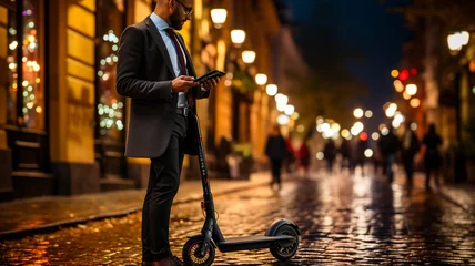 Outdoor kussens electric scooter on the street © ARAMYAN