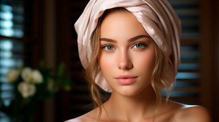 Fototapeta premium beautiful woman after shower