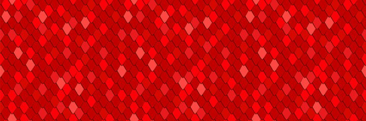 Red dragon, snake scale textured seamless pattern design. Chinese New Year  decoration background - 664072557