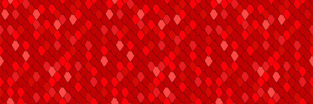 Red dragon, snake scale textured seamless pattern design. Chinese New Year  decoration background