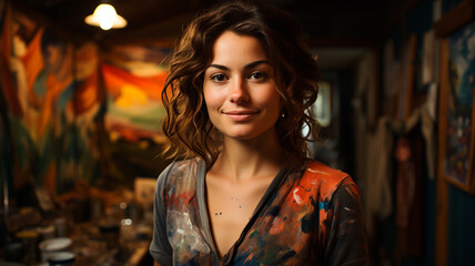 beautiful woman with a brush