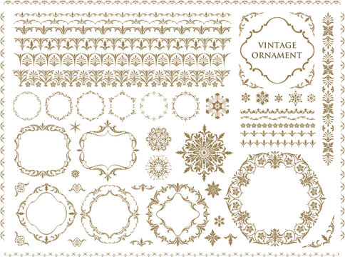 Vintage vector Set. Floral ornament for design of monograms, invitations, frames, menus, labels and websites.