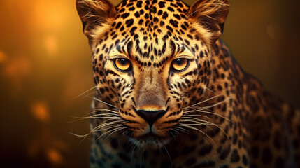leopardo sépia  - obrazy, fototapety, plakaty