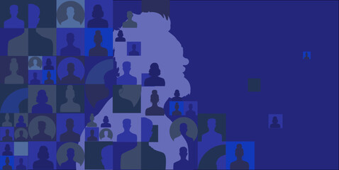 Man,  people, users, community - banner, background, vector illustration