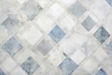 Old grey blue vintage shabby patchwork mosaic tile - obrazy, fototapety, plakaty