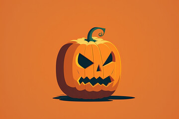 Bold and Vibrant Jack-O-Lantern: A Haunting Halloween Pumpkin Illustration