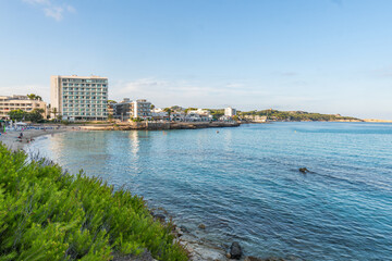 Obraz premium The beautiful coast with the turquoise water of the Mediterranean Sea and stunning cliffs of Cala Ratjada on Majorca Island, Spain
