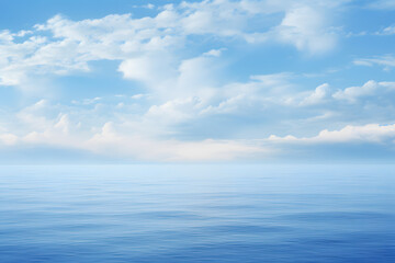 Naklejka na ściany i meble Blue sea and sky with clouds. Nature composition