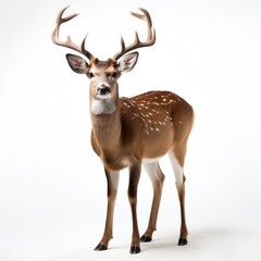 Naklejka na ściany i meble a deer with antlers standing on a white background