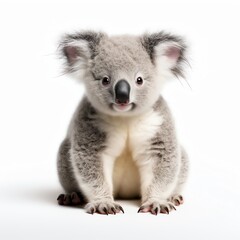 Naklejka na ściany i meble a koala bear sitting on a white surface
