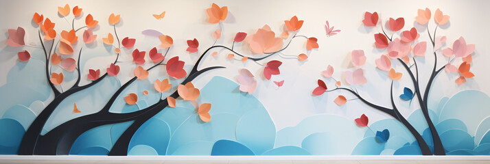 Blossoming Dimensions  The Confluence of Nature and 3D Artistry Embellishing Interior Spaces