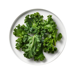 Fototapeta premium A Plate of Kale Leaves Isolated on a Transparent Background 