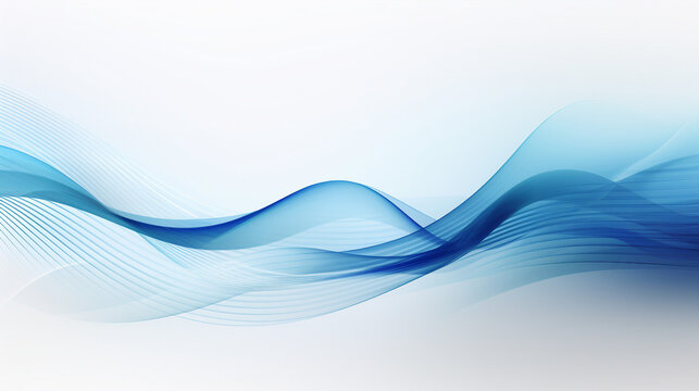 Blue dynamic waves, abstract light background © Artyom