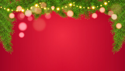 Fototapeta na wymiar Christmas and happy New Year red background 