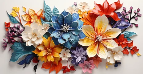 Rolgordijnen a group of colorful flowers © ion