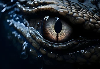 Fototapeten Photo crocodile or alligator eyes up close © artistic