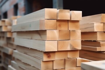 a stack of wood planks