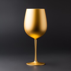 a gold wine glass on a black background